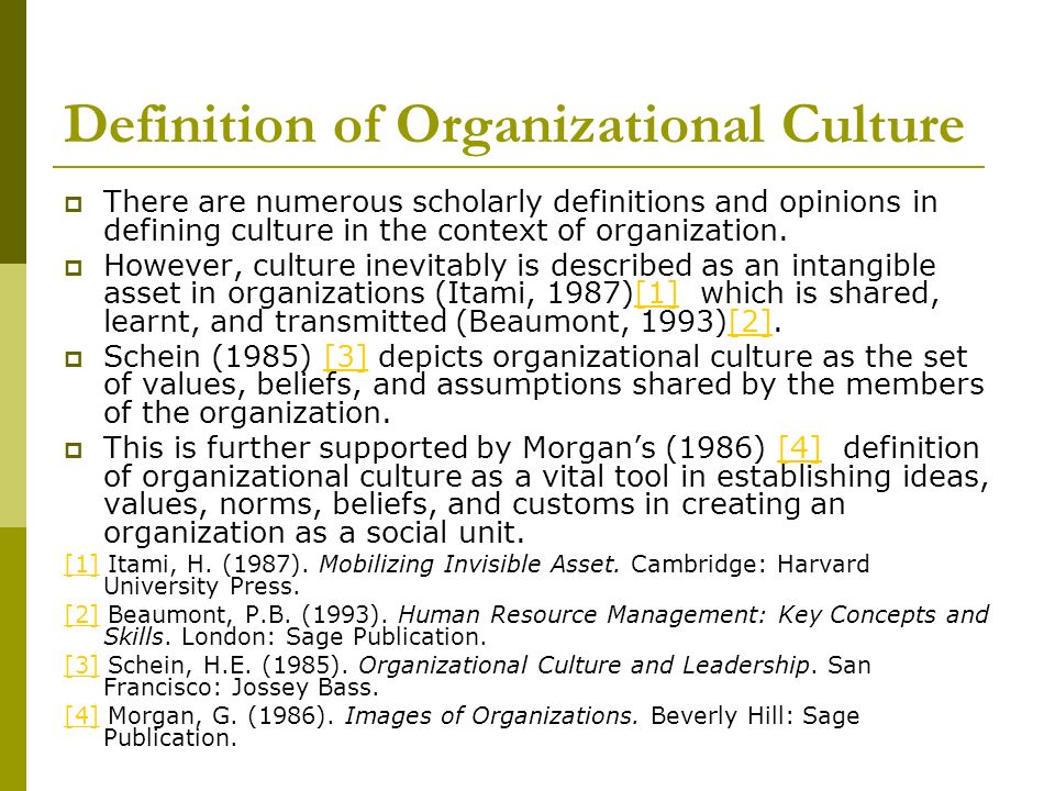 The management of organizational culture